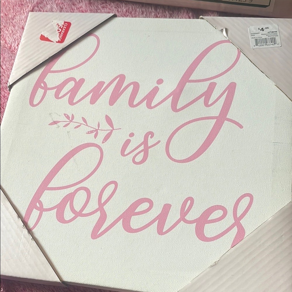 Bella Canvas Pink and White Art & Decals Wall Decor